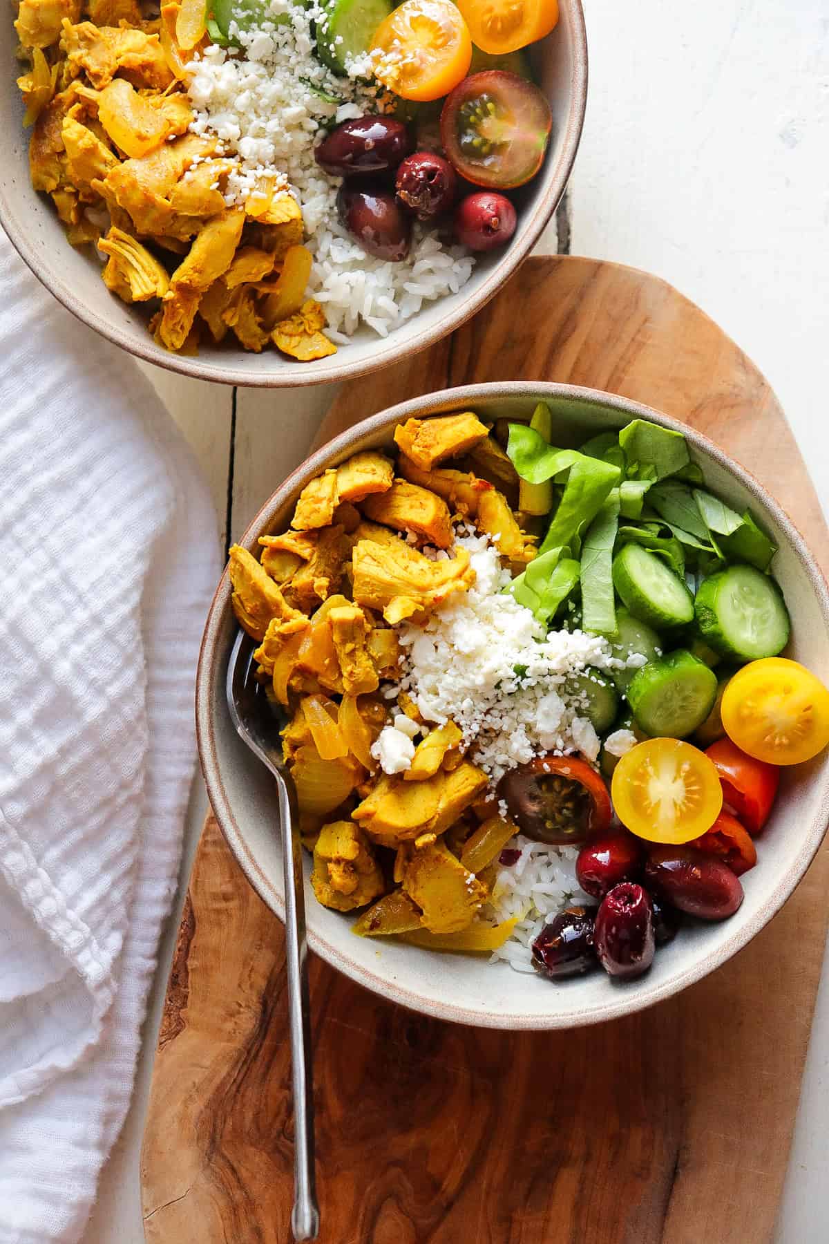 Slow cooker chicken shawarma bowls. 