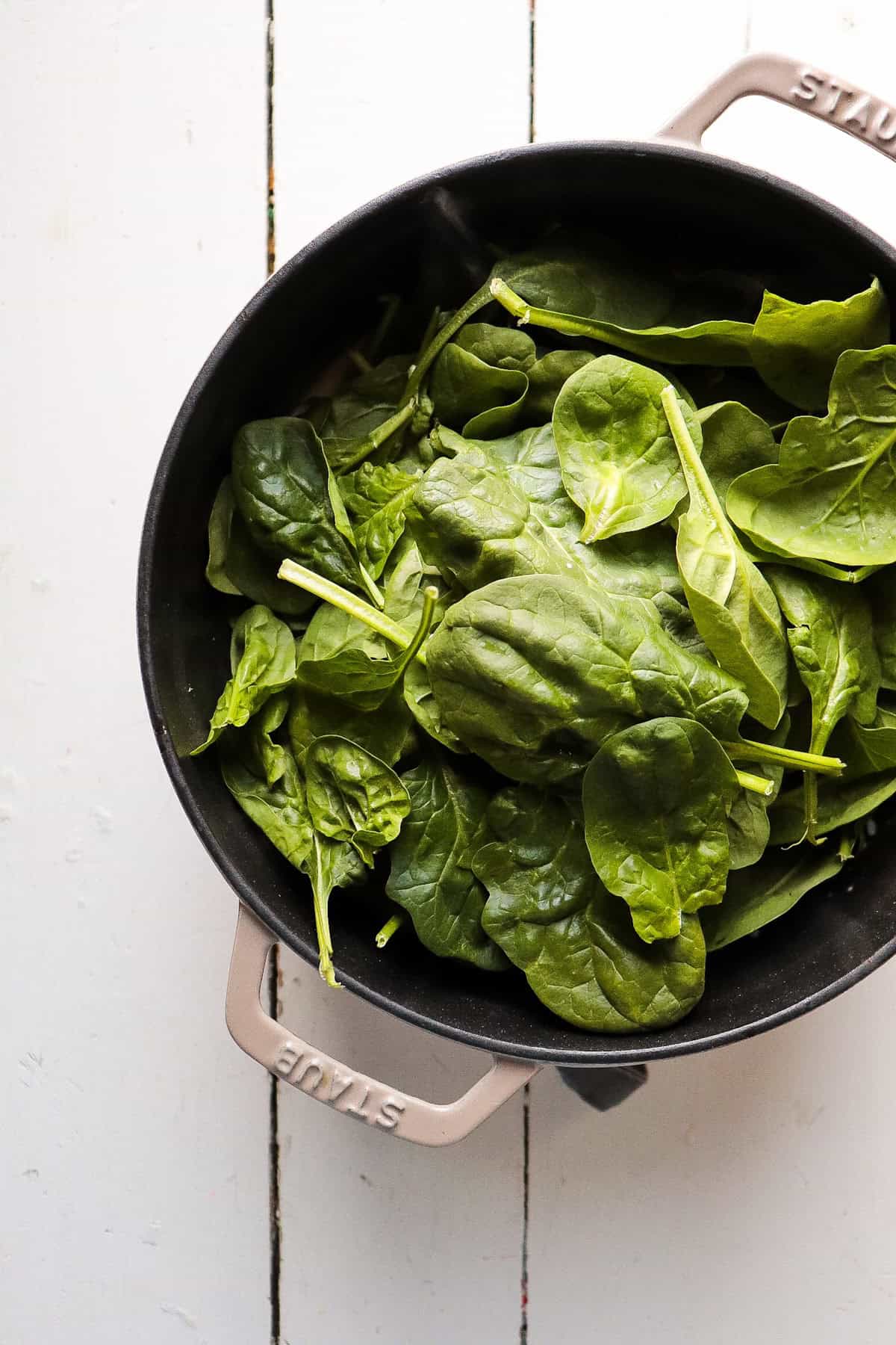 Bowl of spinach.