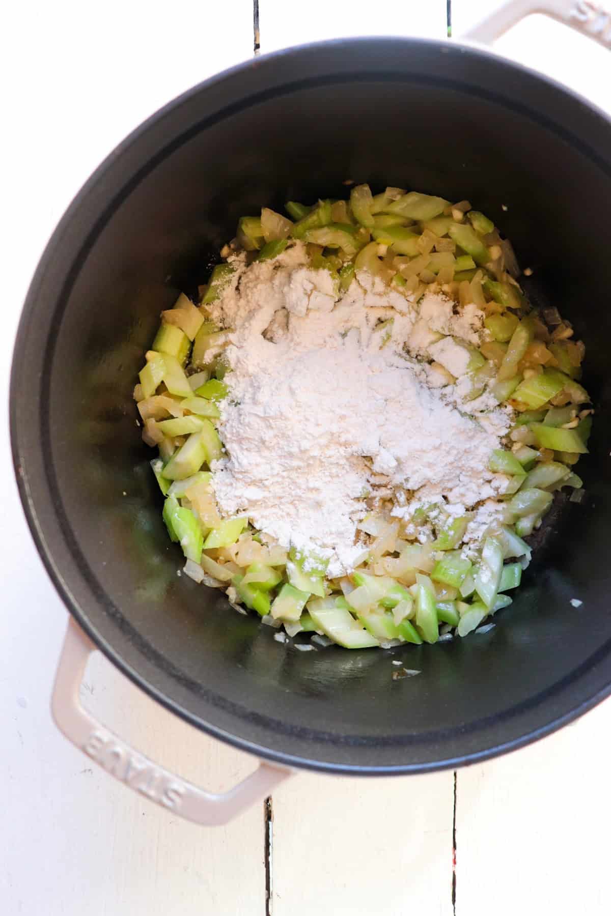 Seasonings in bowl for soup.