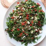 plated kale and lentil salad.