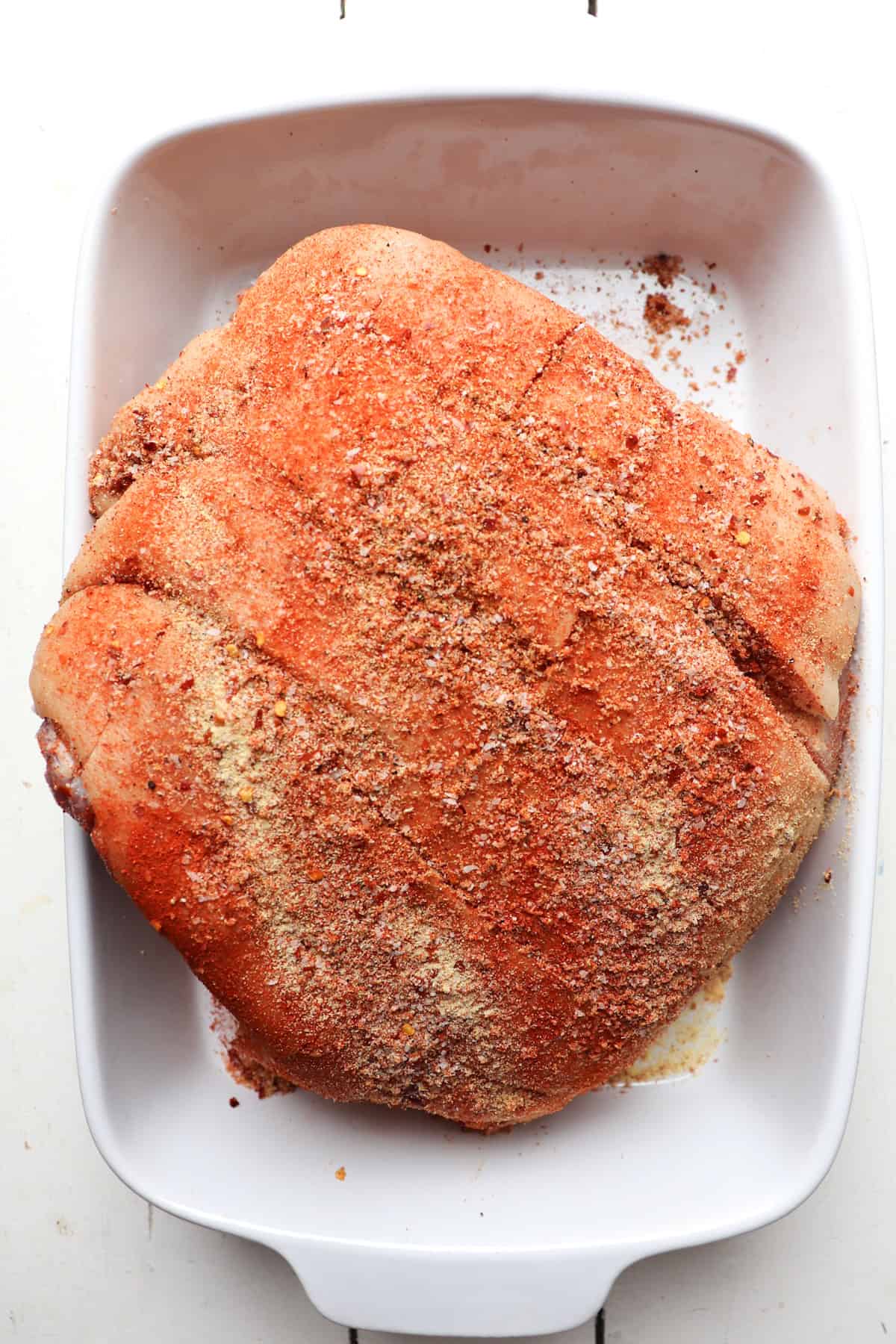spice blend sprinkled over meat.