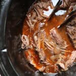 sirloin tip roast in a slow cooker.
