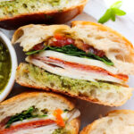 featured image of turkey pesto sandwich.