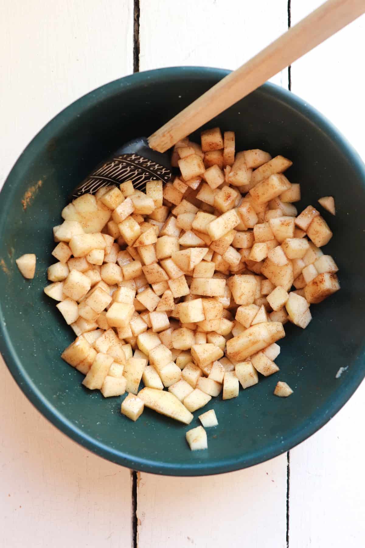 cinnamon apples in a bowl.