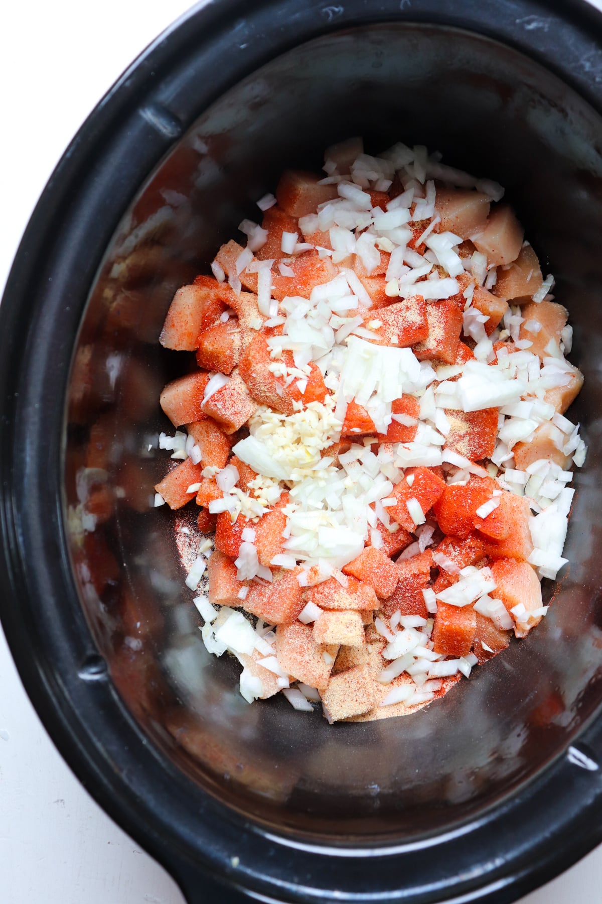 ingredients in crockpot.