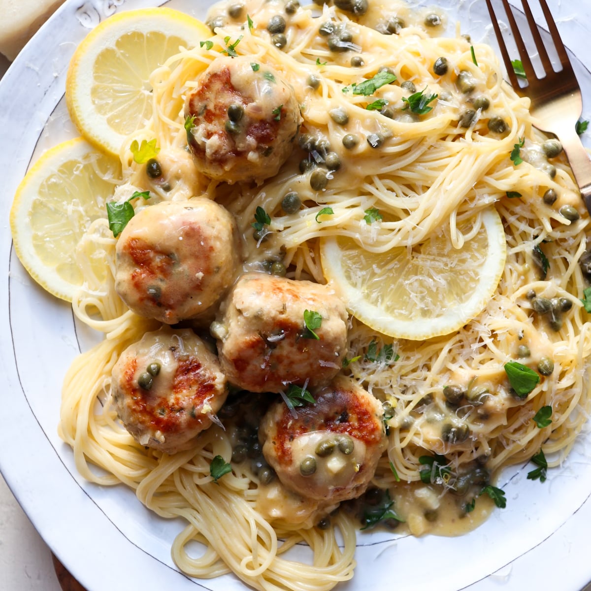 Chicken Piccata Meatballs - Season & Thyme