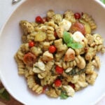 featured image for chicken pesto pasta.