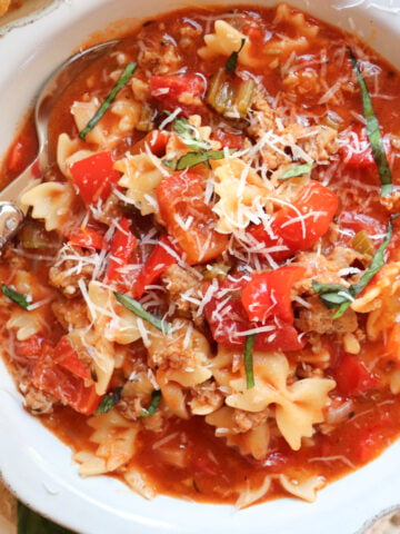 featured image for sausage and pepper soup.